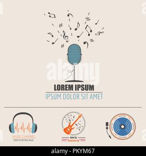 Musical Instruments Safety Label Vector Musical instruments logos and badges. Graphic template. Vector ...
