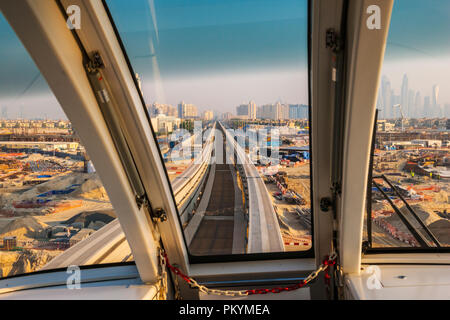 Palm Jumeirah Monorail in Dubai Stock Photo