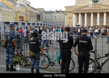 police in the streets of Moscow Bolshoi Theater  Stock Photo