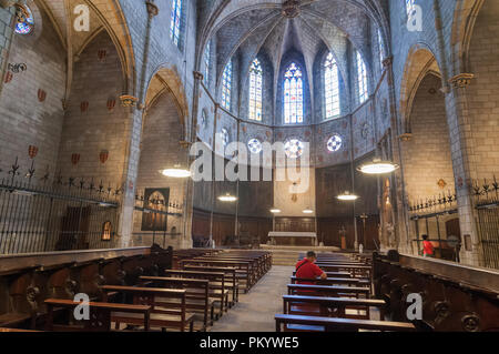 inside Monastery of Pedralbes, monastery of santa maria, Barcelona, Catalonia, Spain Stock Photo