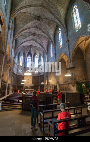 inside Monastery of Pedralbes, monastery of santa maria, Barcelona, Catalonia, Spain Stock Photo