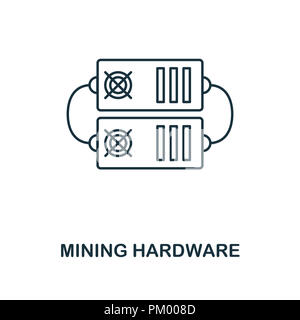 Mining Hardware outline icon. Monochrome style design from crypto currency collection. UI. Pixel perfect simple pictogram outline mining hardware icon Stock Photo