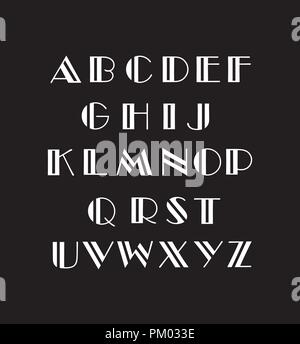 vector illustration of a alphabet font capital letters Stock Vector