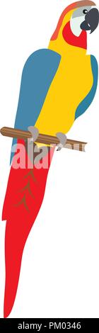 vector illustration of a parrot bird. wild, nature, zoo background. Stock Vector