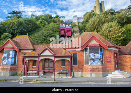 Folkestone Leas Cliff Funicular Railway. Stock Photo