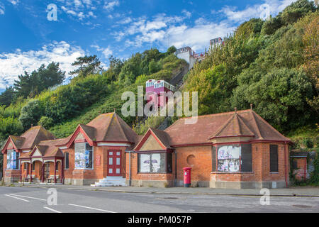 Folkestone Leas Cliff Funicular Railway. Stock Photo