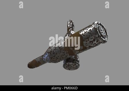 Rusty Bullets 3D render Isolated on a gray background Stock Photo