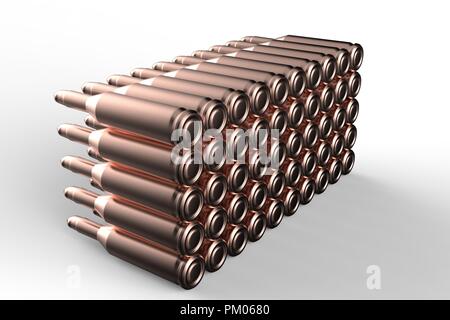Bullets 3D render Isolated on a white background Stock Photo