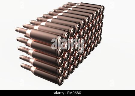 Bullets 3D render Isolated on a white background Stock Photo