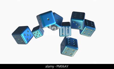 Gaming dices isolated on white background 3d Stock Photo