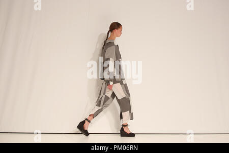 A model on the catwalk during the Chalayan London Fashion Week SS19 show at Sadler's Wells theatre, London Stock Photo