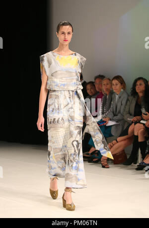 A model on the catwalk during the Chalayan London Fashion Week SS19 show at Sadler's Wells theatre, London Stock Photo