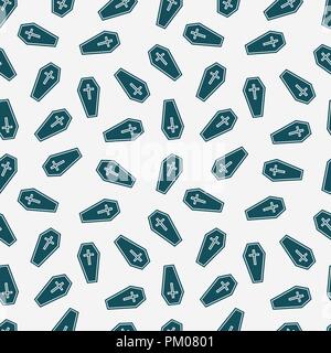 Vector Coffins seamless pattern Stock Vector