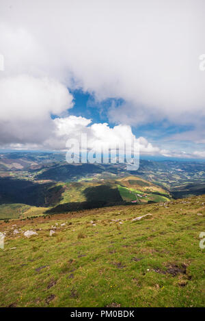 Vizcaya forest and mountain landscape in oiz mount, Basque country, Spain.
