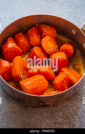 Carrots in Copper Pan