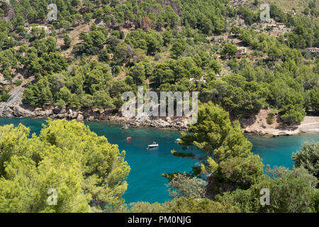 Cala Tuent in the Tramuntana mountains of Mallorca Stock Photo