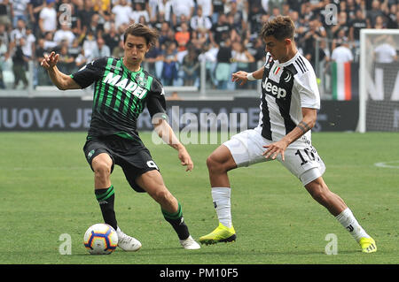 Turin, Italy. 16th Sep, 2018. Filip Djuricic (US Sassuolo) during the Serie A football match between Juventus FC and US Sassuolo at Allianz Stadium on 16 September, 2018 in Turin, Italy. Credit: FABIO PETROSINO/Alamy Live News Stock Photo