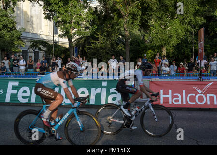 Madrid, Spain. 16 th September, 2018. Riders during final stage of cycling race 'Vuelta a España' on September 16, 2018 in Castellana street, Madrid, Spain. Enrique Davó/Alamy Live News Stock Photo