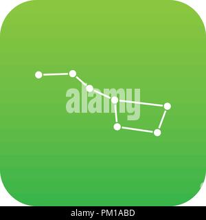 The Great Bear constellation icon digital green Stock Vector