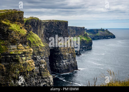 Amazing view of Atlantic ocean Cliffs of Moher, located at the southwestern edge of the Burren region in County Clare, Ireland Stock Photo