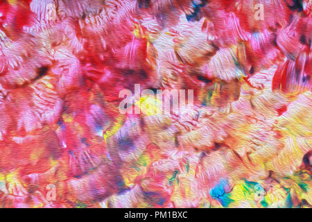 art abstract bright rainbow oil pattern background, effect of colorful sea ​​waves (red, gree, yellow, brown colors) Stock Photo