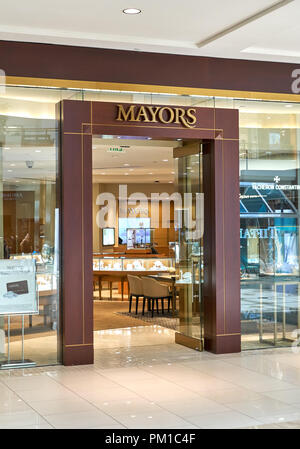 AVENTURA, USA - AUGUST 23, 2018: Mayors famous boutique in Aventura Mall. Mayors sells jewelry and timepieces of most iconic brands Stock Photo