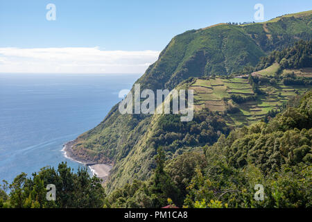 viewpoint coastline sao miguel Ponta do Sossego Stock Photo