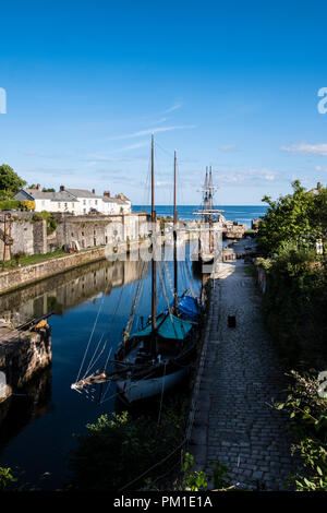 Charlestown is a 18th century village and port on the south coast of Cornwall, England, United Kingdom, and in the civil parish of St Austell Bay. Stock Photo