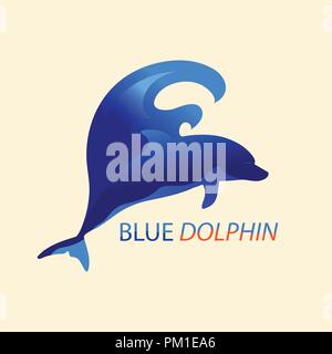 Dolphin and Wave Stock Vector