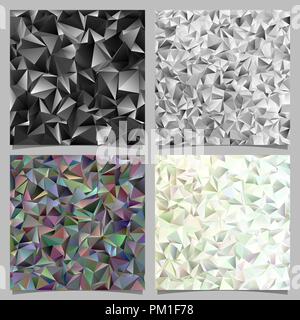 Abstract tiled triangle pattern background set - vector mosaic designs Stock Vector