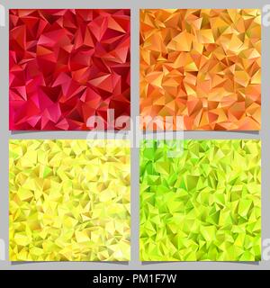 Abstract tiled triangle pattern background set - vector mosaic design Stock Vector