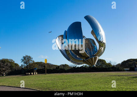 United Nations Park, Buenos Aires, Argentina. September 2018. Morning. Floralis Generica Stock Photo