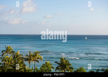 Waikiki beach, Honolulu Stock Photo