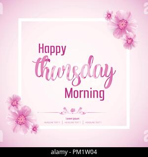 Beautiful Happy Thursday Morning Vector Background Illustration Stock Vector