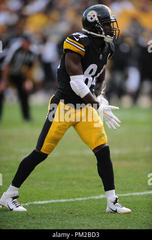 Pittsburgh, PA, USA. 16th Sep, 2018. Steelers #84 Antonio Brown during the  Pittsburgh Steelers vs Kansas City Chiefs game at Heinz Field in  Pittsburgh, PA. Jason Pohuski/CSM/Alamy Live News Stock Photo 