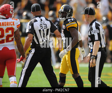 Pittsburgh, PA, USA. 16th Sep, 2018. Steelers #84 Antonio Brown during the  Pittsburgh Steelers vs Kansas City Chiefs game at Heinz Field in  Pittsburgh, PA. Jason Pohuski/CSM/Alamy Live News Stock Photo 