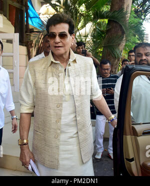 Mumbai, India. 16th Sep, 2018. Actor Jitendra seen at Ekta Kapoor house for Ganpati darshan in Mumbai. Credit: Azhar Khan/SOPA Images/ZUMA Wire/Alamy Live News Stock Photo