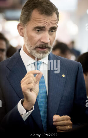 Barcelona, Spain. September 17, 2018 - Barcelona, Catalonia, Spain -  Spain's King Felipe VI during his visit at Gastech exhibition in Barcelona. Credit:  Jordi Boixareu/Alamy Live News Stock Photo