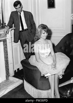 Roger Vadim and his wife Annette Stroyberg,1958.  File Reference # 1232 001THA © JRC /The Hollywood Archive - All Rights Reserved Stock Photo