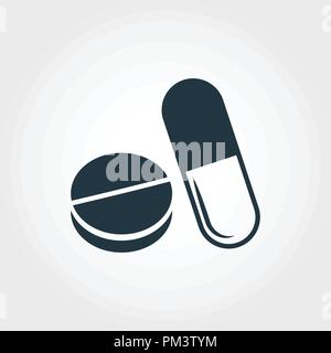 Pills icon. Simple element illustration Pills icon design from medicine collection. Line style icon design. Symbols for web design, apps, software, pr Stock Vector