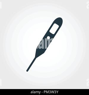 Thermometer icon. Line style icon design Thermometer icon design from medicine collection. Pictogram isolated on white. Perfect for web design, apps, software, print. Stock Vector