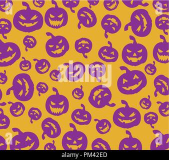 Seamless Halloween pumpkins background Stock Vector