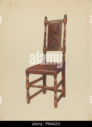 Cromwellian Leather Side Chair. Dated: 1935/1942. Dimensions: overall: 29.7 x 23 cm (11 11/16 x 9 1/16 in.). Medium: watercolor, graphite, and gouache on paperboard. Museum: National Gallery of Art, Washington DC. Author: Gilbert Sackerman. Stock Photo