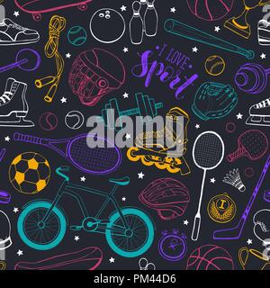 Sport Seamless Pattern Stock Vector