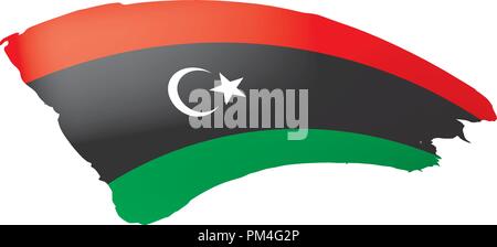 Libya flag, vector illustration on a white background Stock Vector