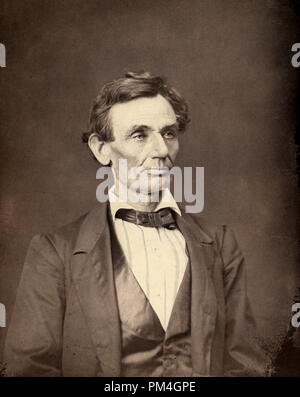 Abraham Lincoln, presidential candidate, head-and-shoulders portrait, facing  slightly right, 1860.  File Reference # 1003 083THA Stock Photo