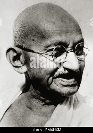 Mahatma Gandhi (Mohandas Karamchand Gandhi) on his 78th birthday, September 22, 1946  File Reference # 1003 433THA Stock Photo