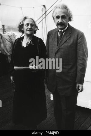 Albert Einstein with his wife Elsa, circa 1919   File Reference # 1003 619THA Stock Photo