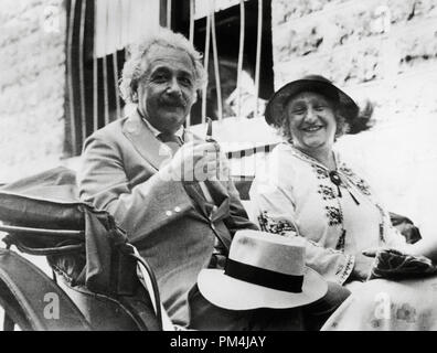 Physicist Albert Einstein and his second wife, Elsa Lowenthal, at the ...