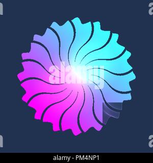 Particle vortex, point, dotted, lines connection, three-dimensional digital sphere. Fractal connection structure, Vector illustration Stock Vector